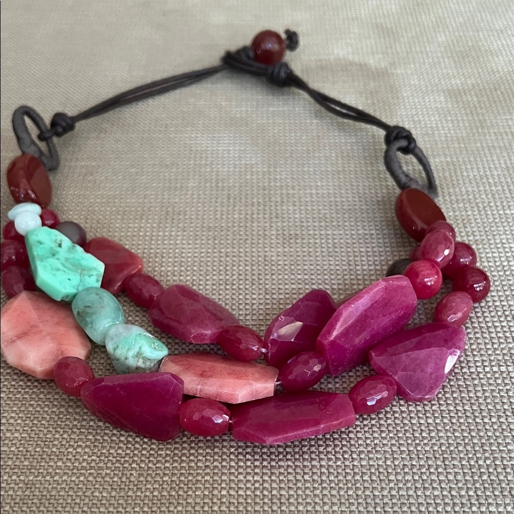 Multicolor Gemstone Necklace by Lee Angel
